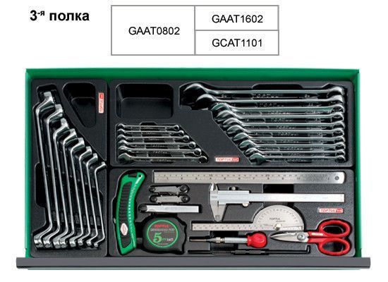 Ящик с инструментом 3 секции 157ед. (Pro-Line) TOPTUL GCAZ0011 GCAZ0011 фото
