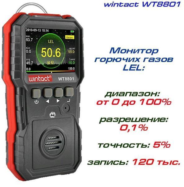 Вимірювач концентрації горючих газів WT8801 фото