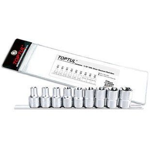 Набор головок TORX 1/2" E10-E24 9ед.(звезда Давида) TOPTUL GAAG0901 GAAG0901 фото