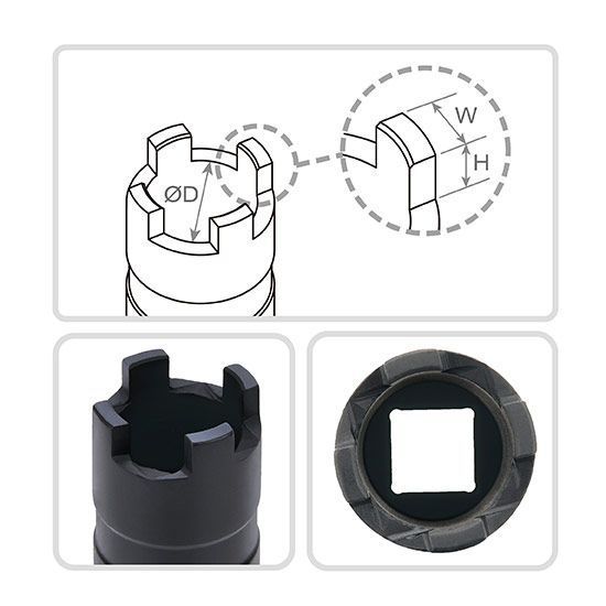 Головка 1/2" для клапана дизельної форсунки MAN, Mercedes-Benz, Scania TOPTUL JDEF1629 JDEF1629 фото
