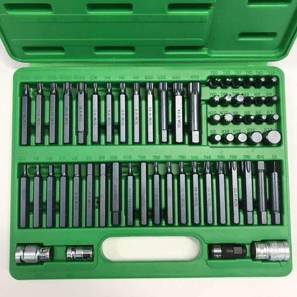 Набір біт TORX, HEX, SPLINE, RIBE, SQ 60од. TOPTUL GCAI6003 GCAI6003 фото
