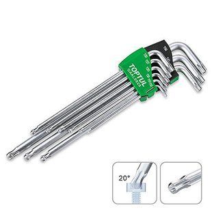 Набор Г-обр. ключей TORX T10-T50 9ед. супердлинных с отверстием и шаром TOPTUL GAAL0928 GAAL0928 фото