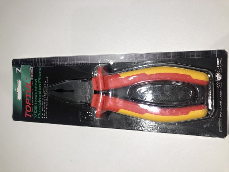 Плоскогубцы 7" 1000V VDE (chrome molybdenum) TOPTUL DGCA2207 DGCA2207 фото