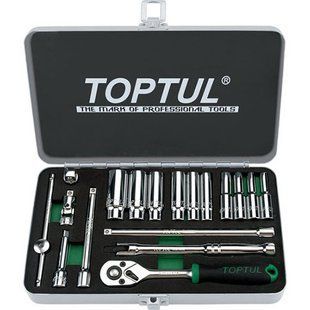 Набор инструмента 1/4" 18ед. дюймового 3/16"-9/16" (длинные головки) TOPTUL GCAD1813 GCAD1813 фото