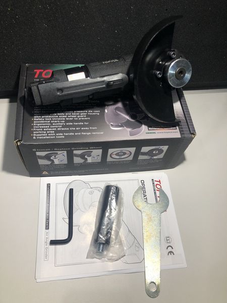 Шлифмашинка угловая пневматическая 5" (125мм, 9500об/мин) Heavy Duty TOPTUL KAKC0595 KAKC0595 фото