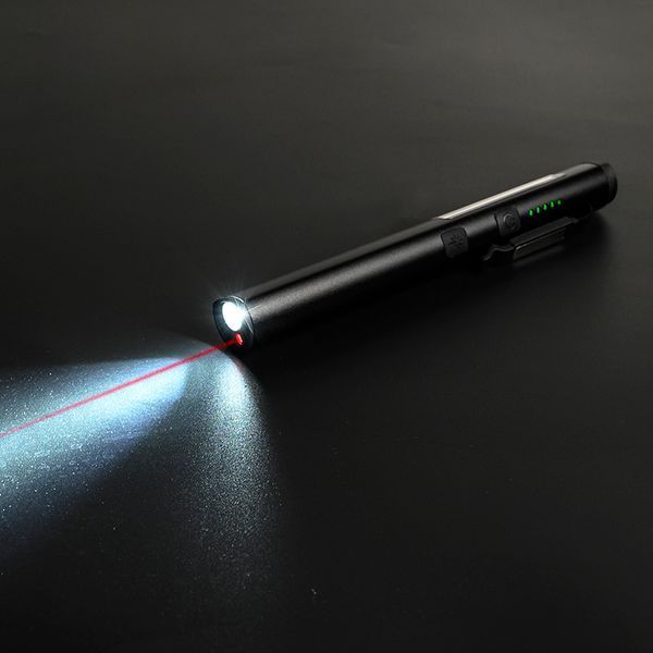 Ліхтарик світлодіодний алюмінієвий (COB+LED) з УФ підсвічуванням, лазерним вказывником та магнітом Pen Light PROTESTER PRO-FL0305S PRO-FL0305S фото