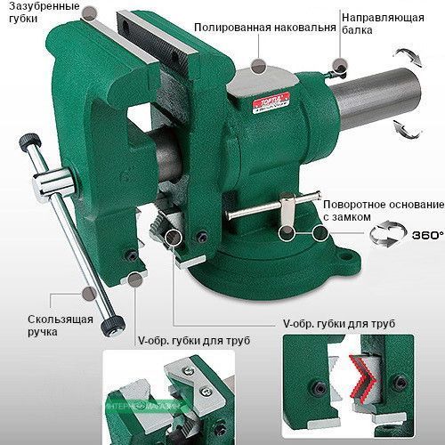 Тиски слесарные поворотные 6" многоцелевые TOPTUL DJAB0106 DJAB0106 фото