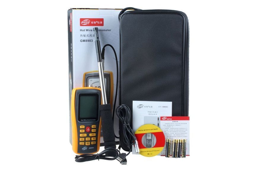 Анемометр USB, 0,3-30м/с, 0-45&deg;C BENETECH GM8903 GM8903 фото