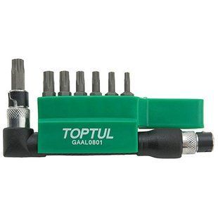 Набор бит 1/4" TORX T10H-T40H + Гобр.перех. 8ед. TOPTUL GAAL0801 GAAL0801 фото