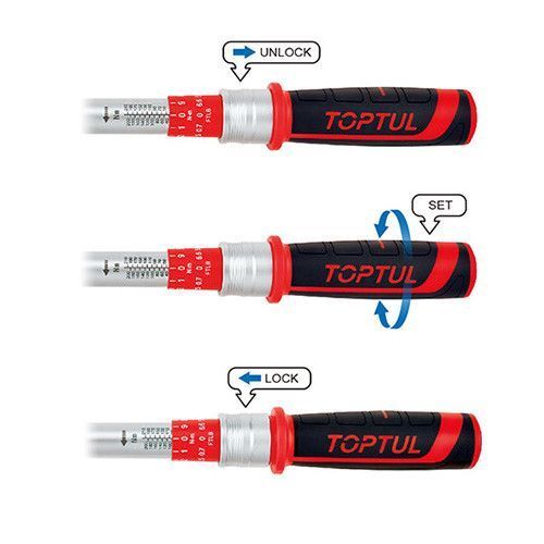 Ключ динамометричний 1/4"x295mm(L) 5-25Nm TOPTUL ANBV0803 ANBV0803 фото