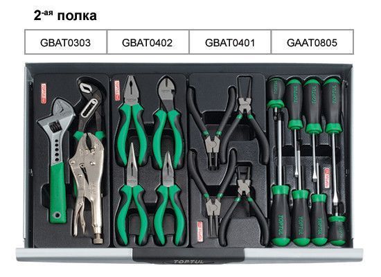 Візок з інструментом 7 секцій 227од. червоний TOPTUL GCAJ0018 GCAJ0018 фото