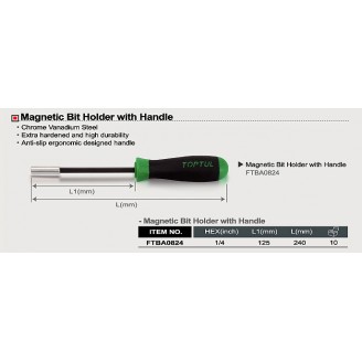 Отвертка-битодержатель 1/4" x 240мм с магнитом FTBA0824 TOPTUL