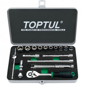 Набор инструмента 1/4" 18ед. дюймового 3/16"-9/16" (GCAD1811) TOPTUL