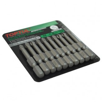 Набор бит 1/4" 50мм PH2 магнитных Anti-Slip (под шуруповерт) FSMA0802GM TOPTUL