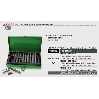 Набор бит 10мм TORX 15 единиц GAAD1506 TOPTUL