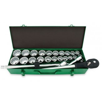 Набор инструмента метрика и дюйм  3/4" 26 единиц (12-гранный) (GCAD2608) TOPTUL