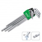 Набор Г-обр. ключей TORX T10-T50 9ед. супердлинных с отверстием и шаром TOPTUL GAAL0928