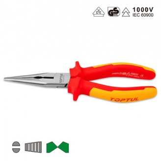 Плоскогубцы с удлиненными губками 8" 1000V VDE (chrome molybdenum) TOPTUL DGCB2208
