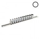 Набор головок 12-гр. 1/4" 12ед. 4~13мм (на планке) TOPTUL GAAQ0801U-12