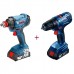 Аккумуляторный набор инструментов 06019G5222 BOSCH дрель-шуруповерт Bosch GSR 180 Li + гайковерт GDX 180 Li в чемодане с 2 акб 18 В 1,5 Ah и з/у AL 1820 CV