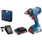 Аккумуляторный ударный гайковерт 06019G5223 Bosch Professional GDX 180-Li с 2 акб GBA 18V 2.0Ah, з/у GAL 18V-40, в чемодане