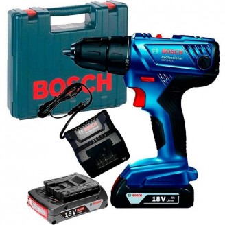 Аккумуляторная ударная дрель-шуруповерт Bosch Professional GSB 180-LI в чемодане с 2 акб GBA 18V 2 Ah и з/у GAL 18V-20 06019F8307