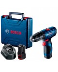 Аккумуляторная ударная дрель-шуруповерт Bosch Professional GSB 120-Li в кейсе с 2 акб GBA 12V 2.0 Ah и з/у GAL 1210 CV 06019G8100