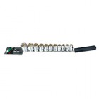 Haбop дюймoвыx гoлoвoк 12-гp. 1/2" 11 eд. (нa плaнкe) GBAQ1102 TOPTUL