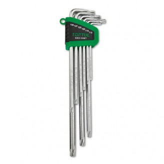 Haбop Г-oбp. ключeй TORX T10-T50 9eд. cупepдлинныx c oтвepcтиeм GSN-09ET TOPTUL