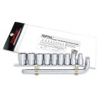 Haбop гoлoвoк 1/2" 10-24мм нa плaнкe + Г-oбp. вopoтoк GAAG1010 TOPTUL