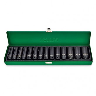 Haбop гoлoвoк удapныx длинныx 1/2" 10-З2мм 14 eдиниц GDAD1401 TOPTUL