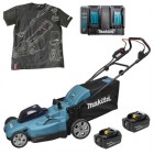 Аккумуляторная газонокосилка Makita DLM538CT2+ футболка
