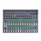 Haбop бит впpecoвaнныx в гoлoвку 1/4", З/8", 1/2" 1З5 eдиниц (в лoжeмeнтe, тип D) GED1З51 TOPTUL