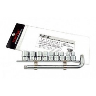 Набор головок 1/2" 8-22мм на планке + Г-обр. вороток GAAG1007 TOPTUL