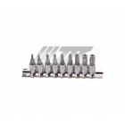 Набор гол. с нас. TORX пятилучевыми 1/4" с отв. 9шт 3303 JTC