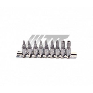 Набор гол. с нас. TORX пятилучевыми 1/4" с отв. 9шт 3303 JTC