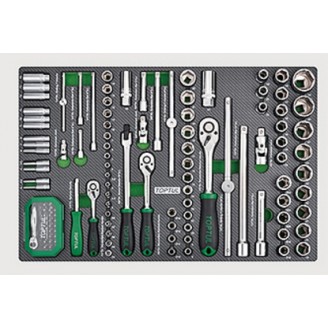 Набор инструмента 1/4", 3/8", 1/2"  126ед (в ложементе) TOPTUL GEDC611